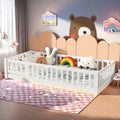 Summit Solid Pine Montessori Floor Bed with Safety Rail – White