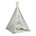 Tipite Tent Game tent for Kids 1 Door and 1 Window Playhouse Kids tent Indian White/Grey