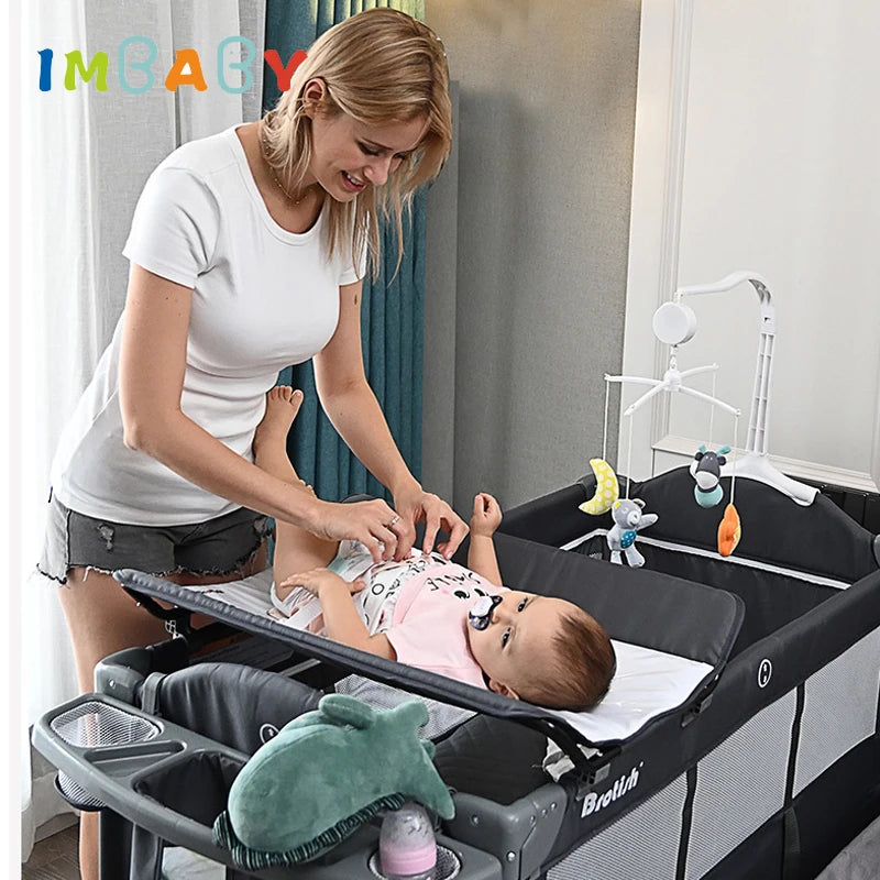 IMBABY Baby Cribs Portable Cribs for Baby