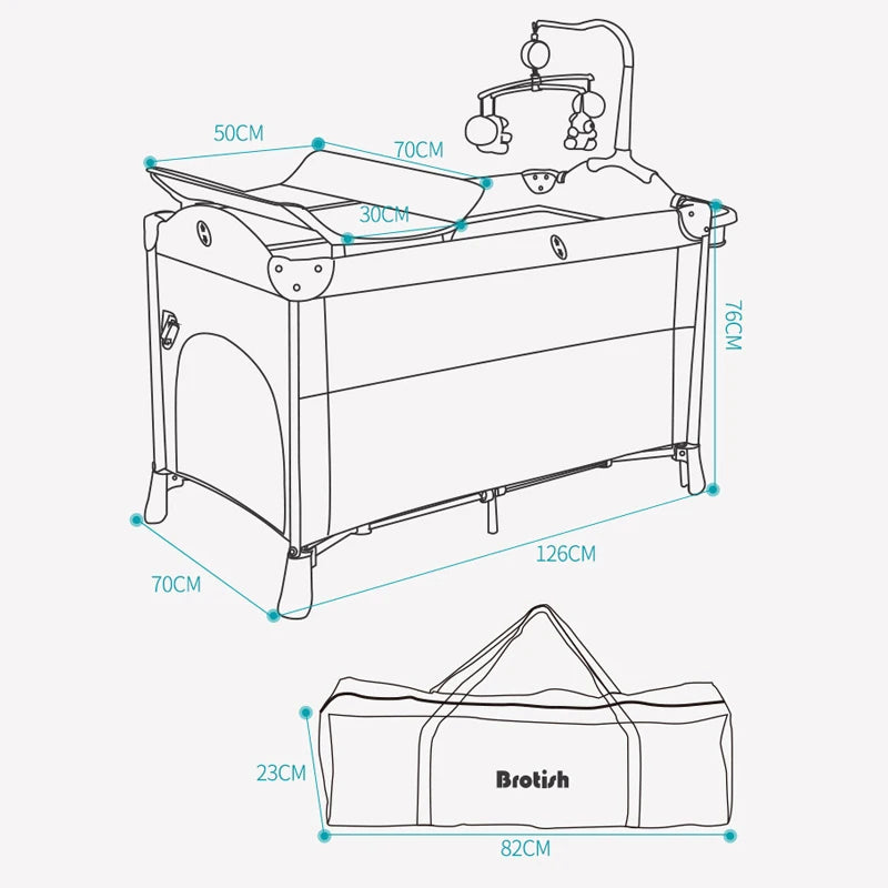 IMBABY Baby Cribs Portable Cribs for Baby