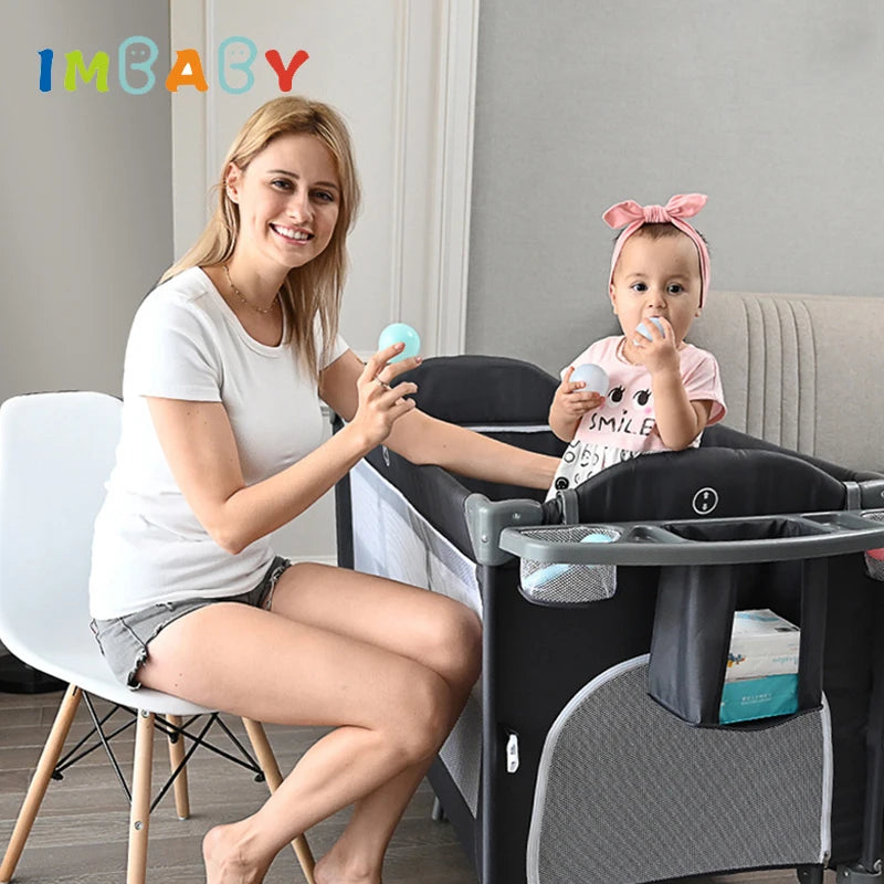IMBABY Baby Cribs Portable Cribs for Baby