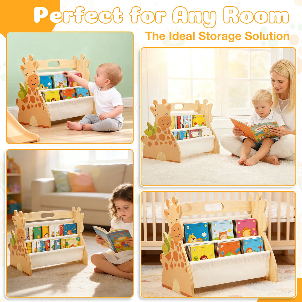 2 Tier Baby Bookshelf Double Sided Storage