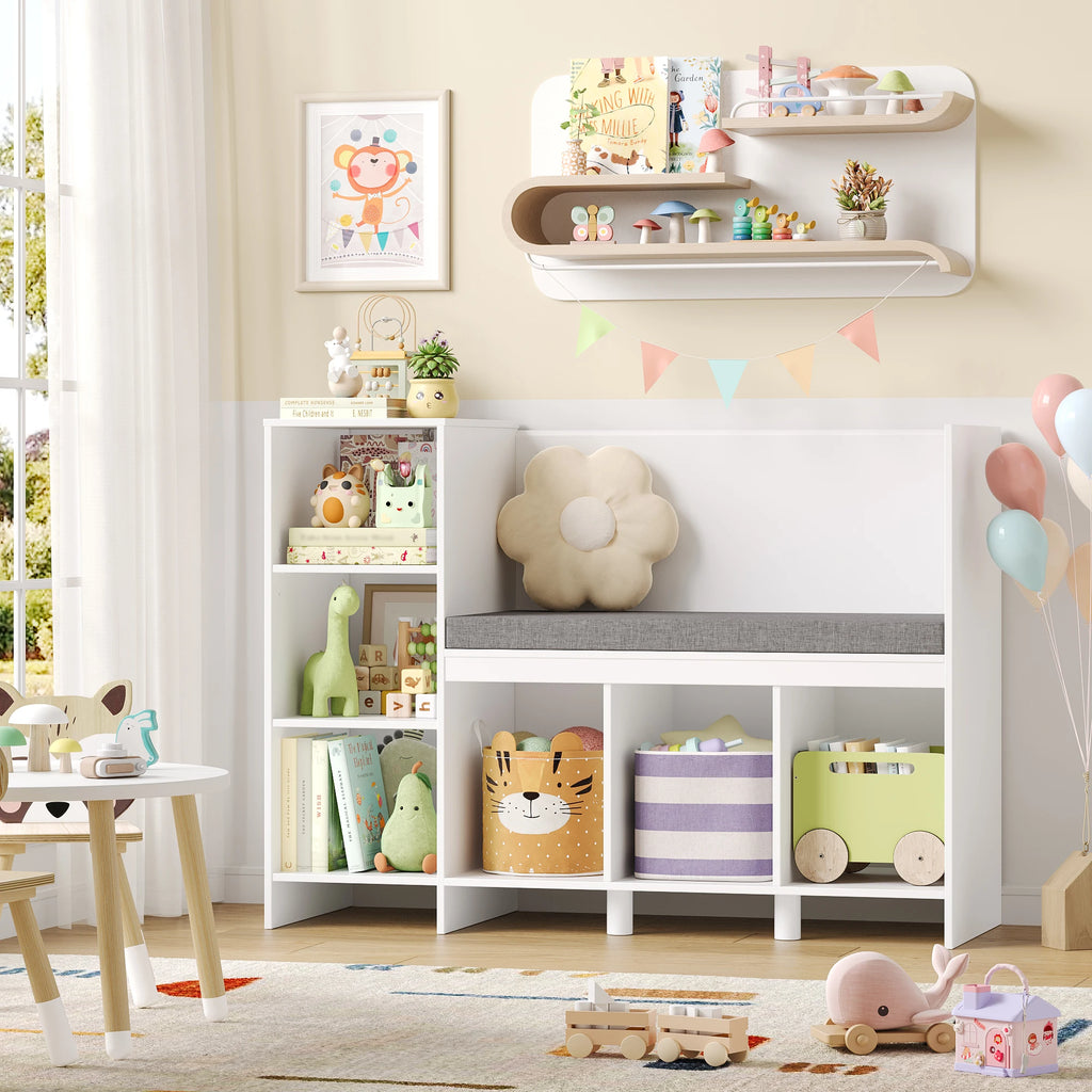 Summit 2-in-1 Kids' Reading Nook Bench & Toy Storage Bookshelf