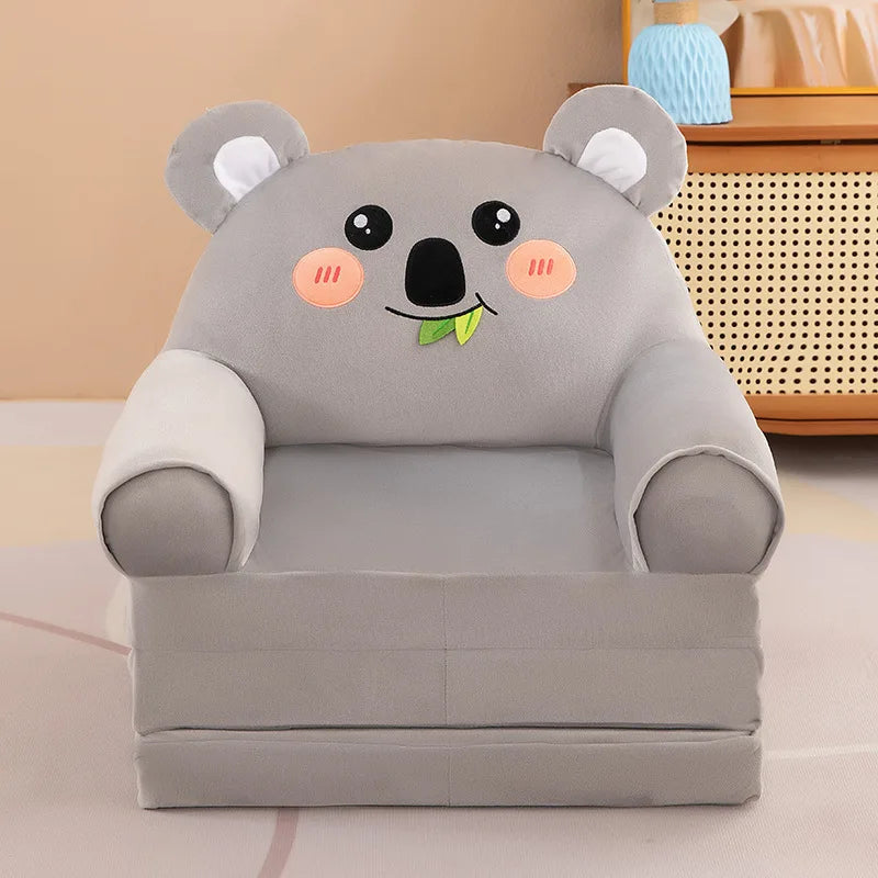 Three-layer folding children's small sofa cartoon kindergarten baby seat stool plush toy lazy sofa removable