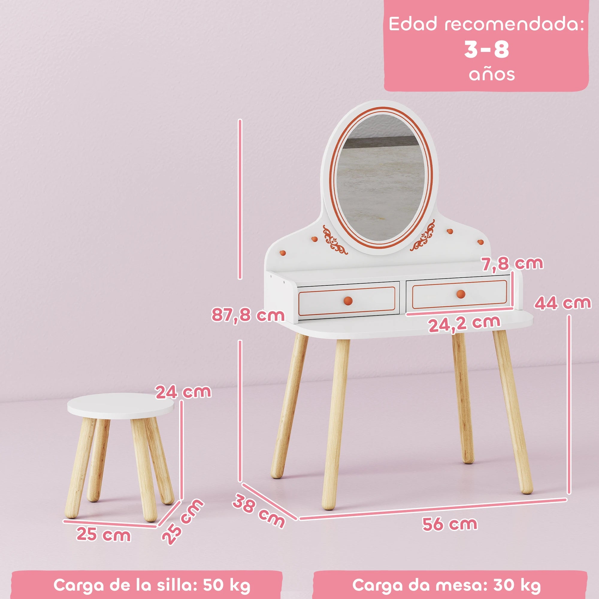 Aiyaplay Girl's Makeup Dressing Table