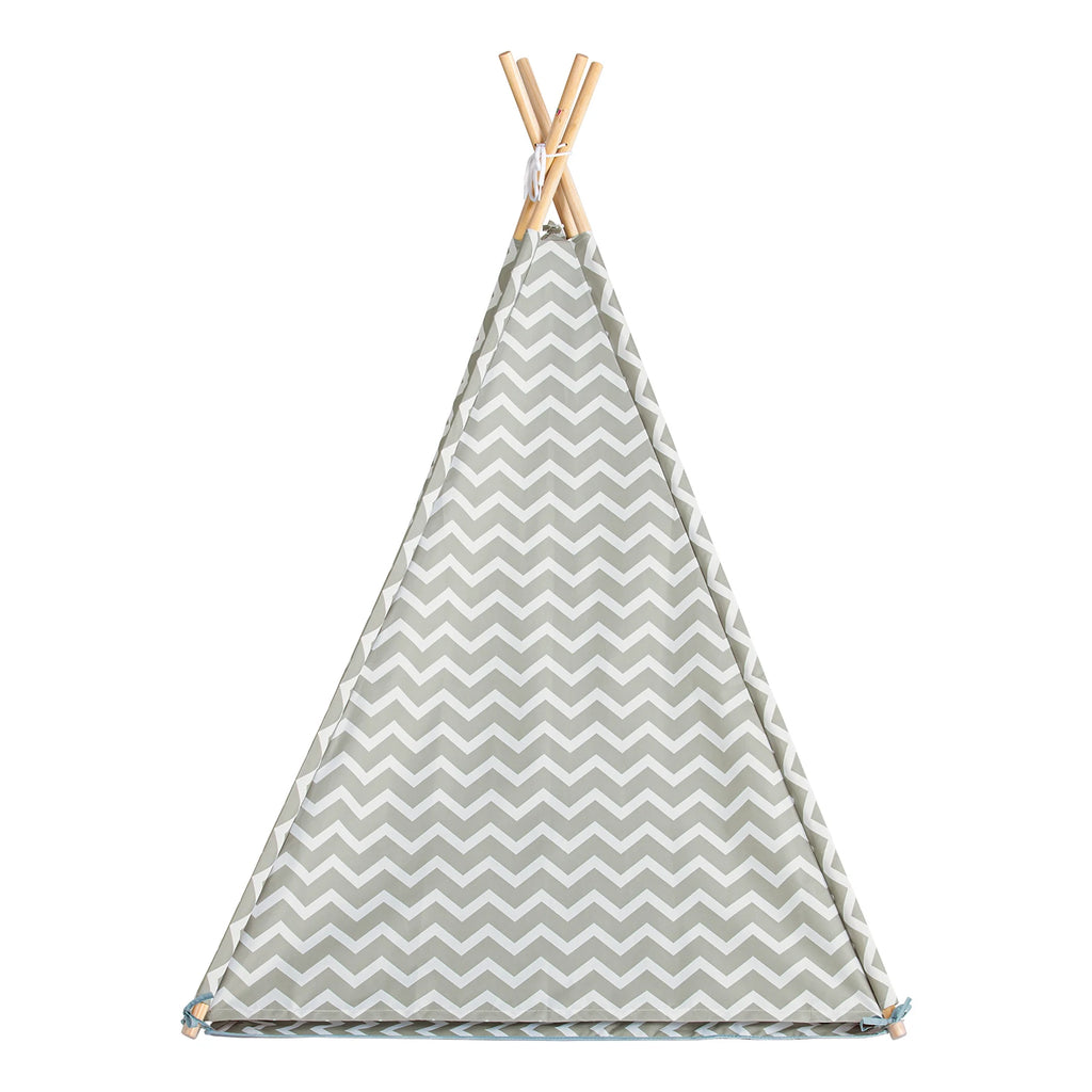 Tipite Tent Game tent for Kids 1 Door and 1 Window Playhouse Kids tent Indian White/Grey