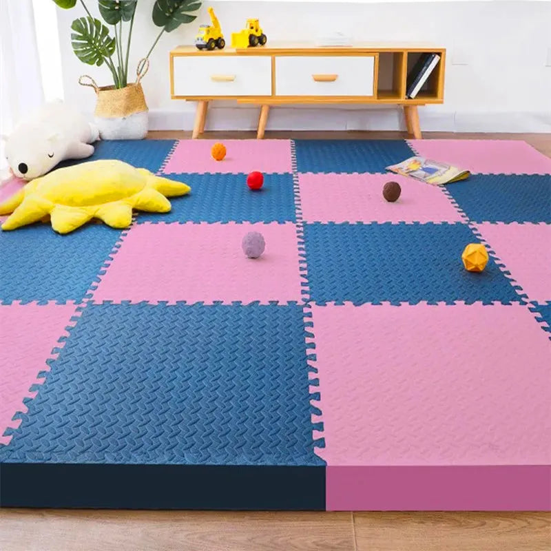Baby & Kids Interlocking Foam Play Mat Set — 12 Pieces, 1.2cm Thick