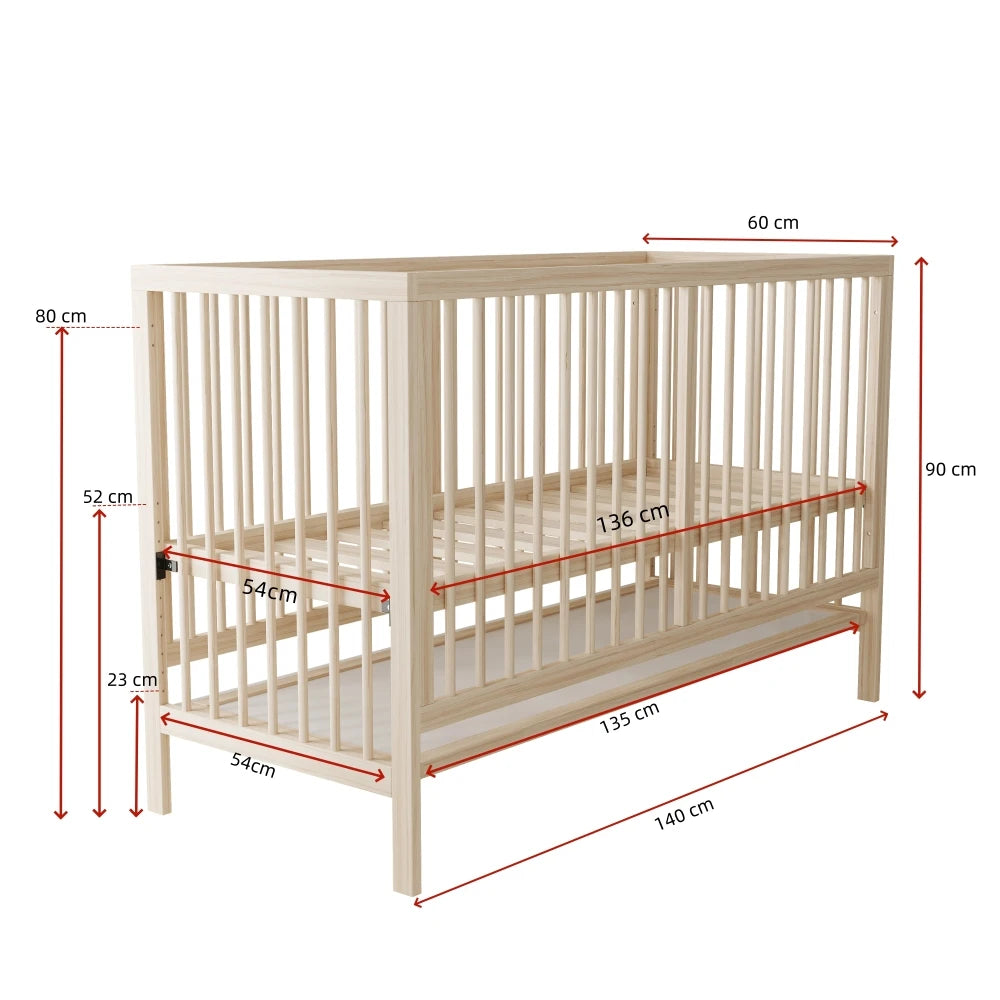Nordic 4-in-1 Solid Wood Convertible Cot & Study Desk