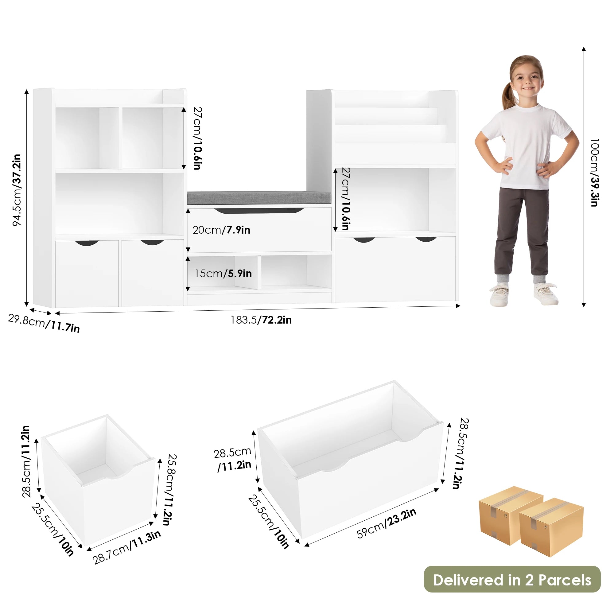 Getone Toy Storage Unit, Children's Bookcase