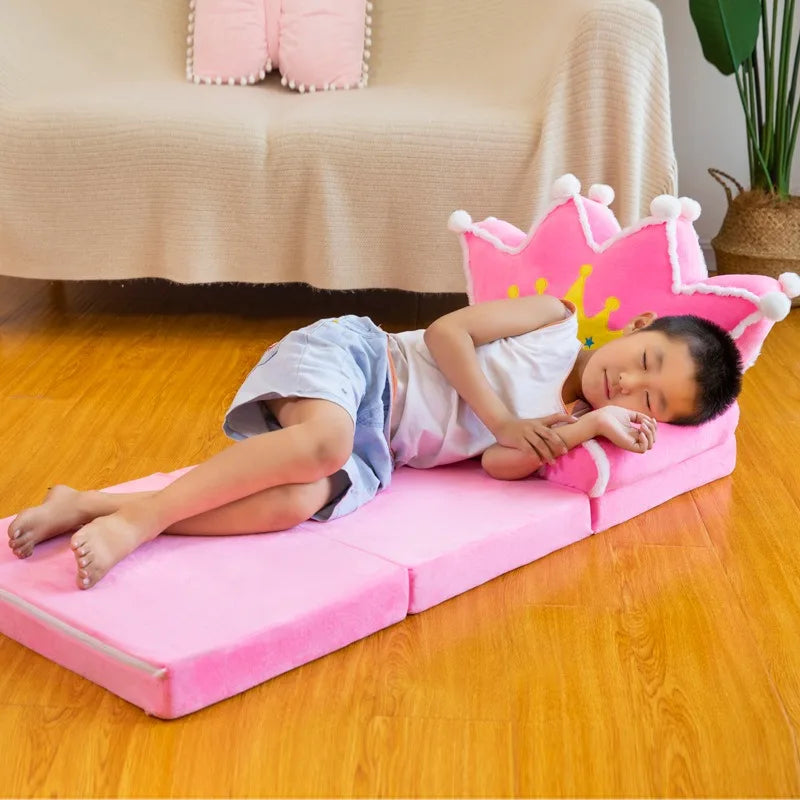Three-layer folding children's small sofa cartoon kindergarten baby seat stool plush toy lazy sofa removable