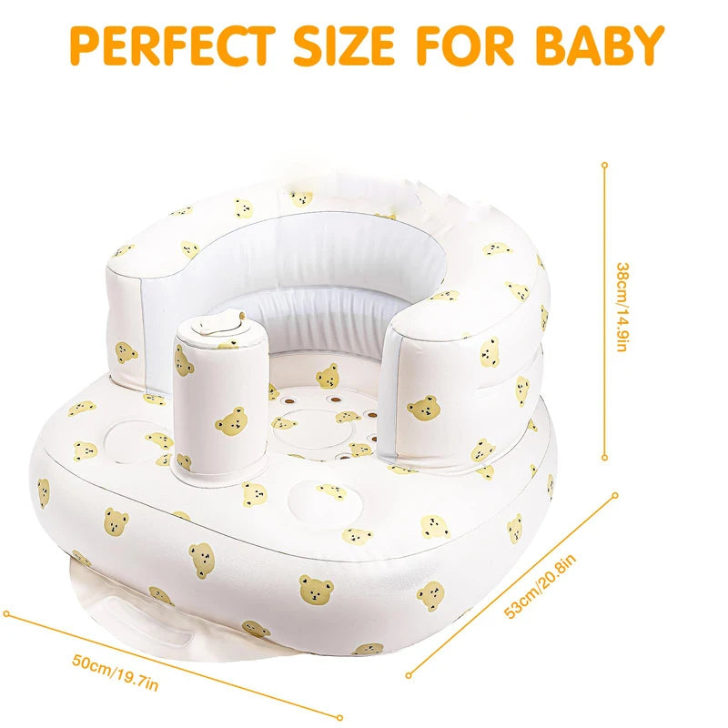 Inflatable Baby Seat with Built-In Air Pump — Ages 3–36 Months