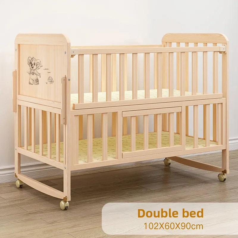 Children Bed Solid Wood Baby Crib