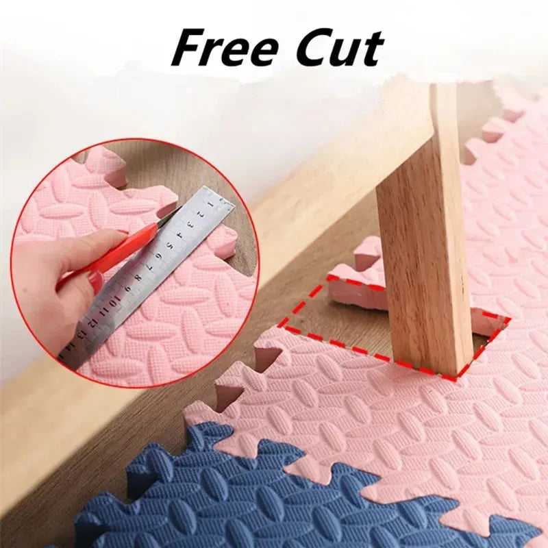 Baby & Kids Interlocking Foam Play Mat Set — 12 Pieces, 1.2cm Thick