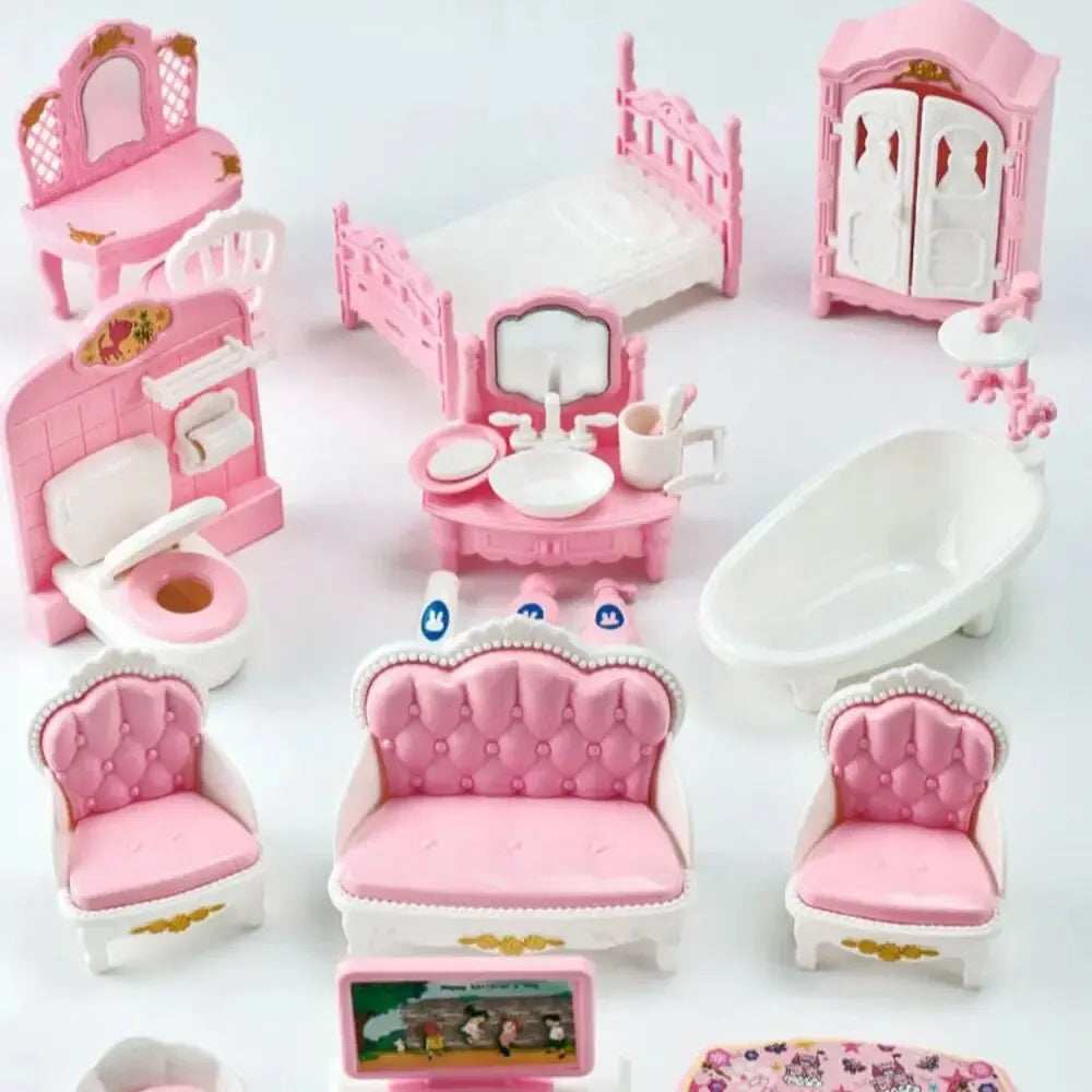Hot Sale Cute Kawaii Pink Miniature Dollhouse