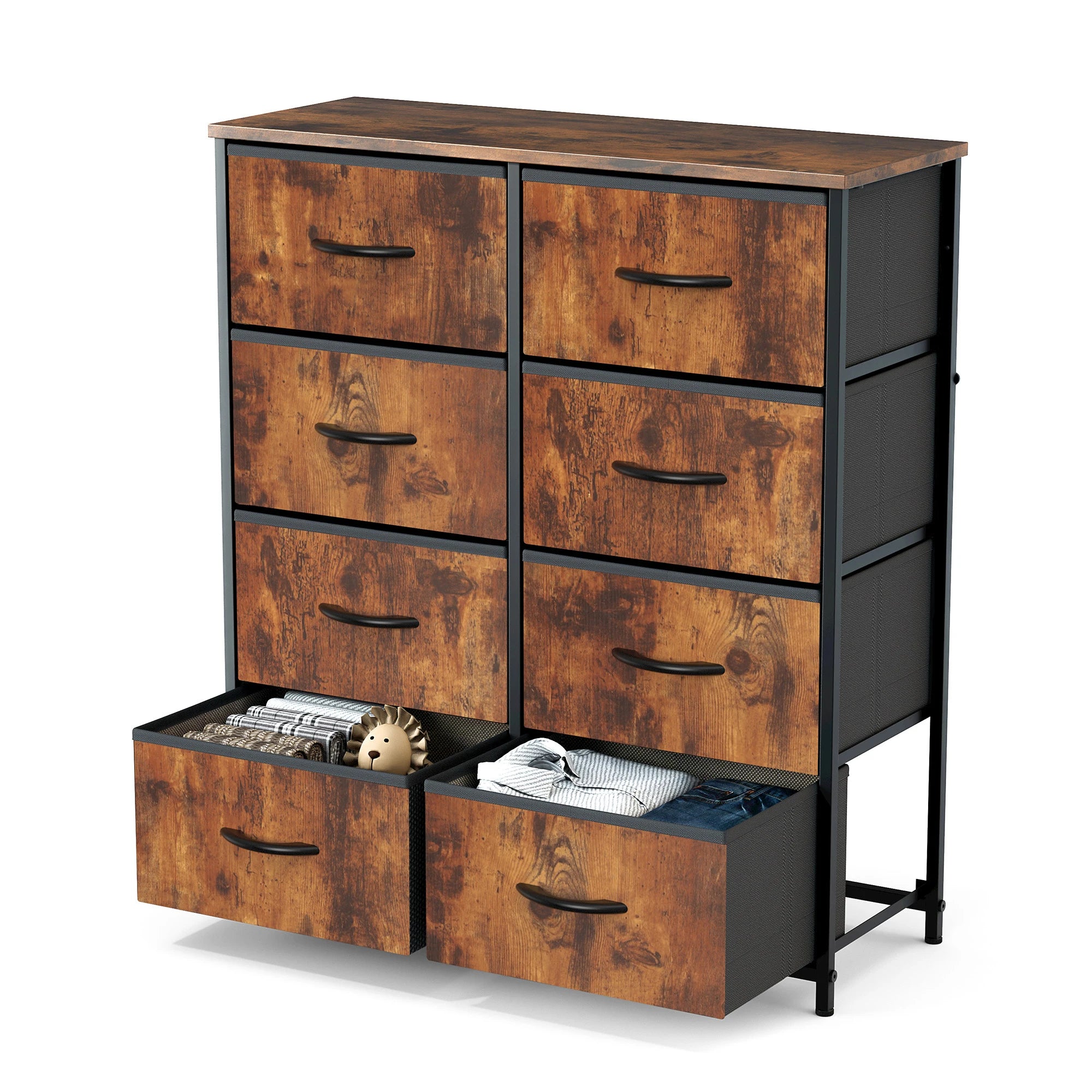 Summit 8-Drawer Fabric & Wood Top Nursery Storage Dresser