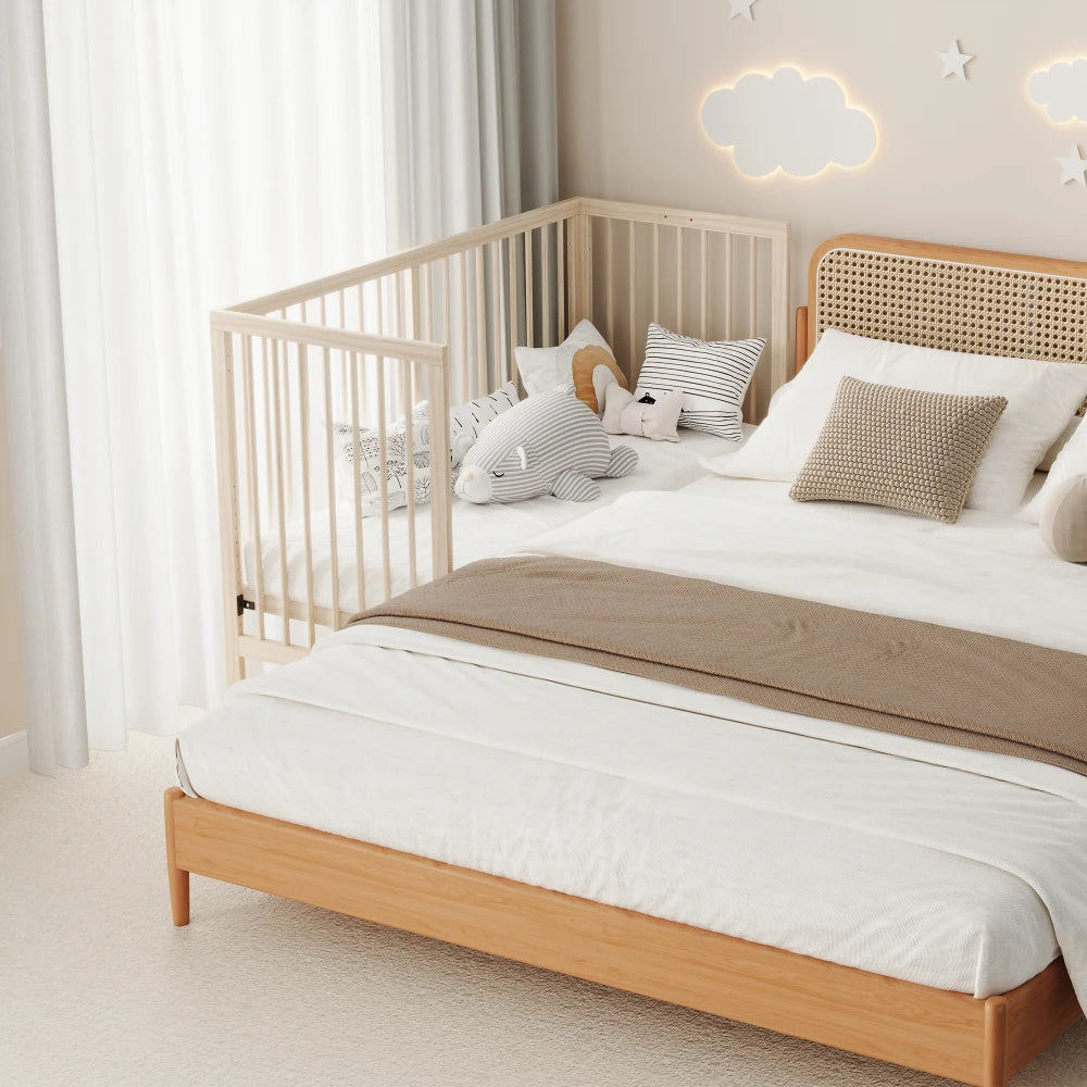 Nordic 4-in-1 Solid Wood Convertible Cot & Study Desk