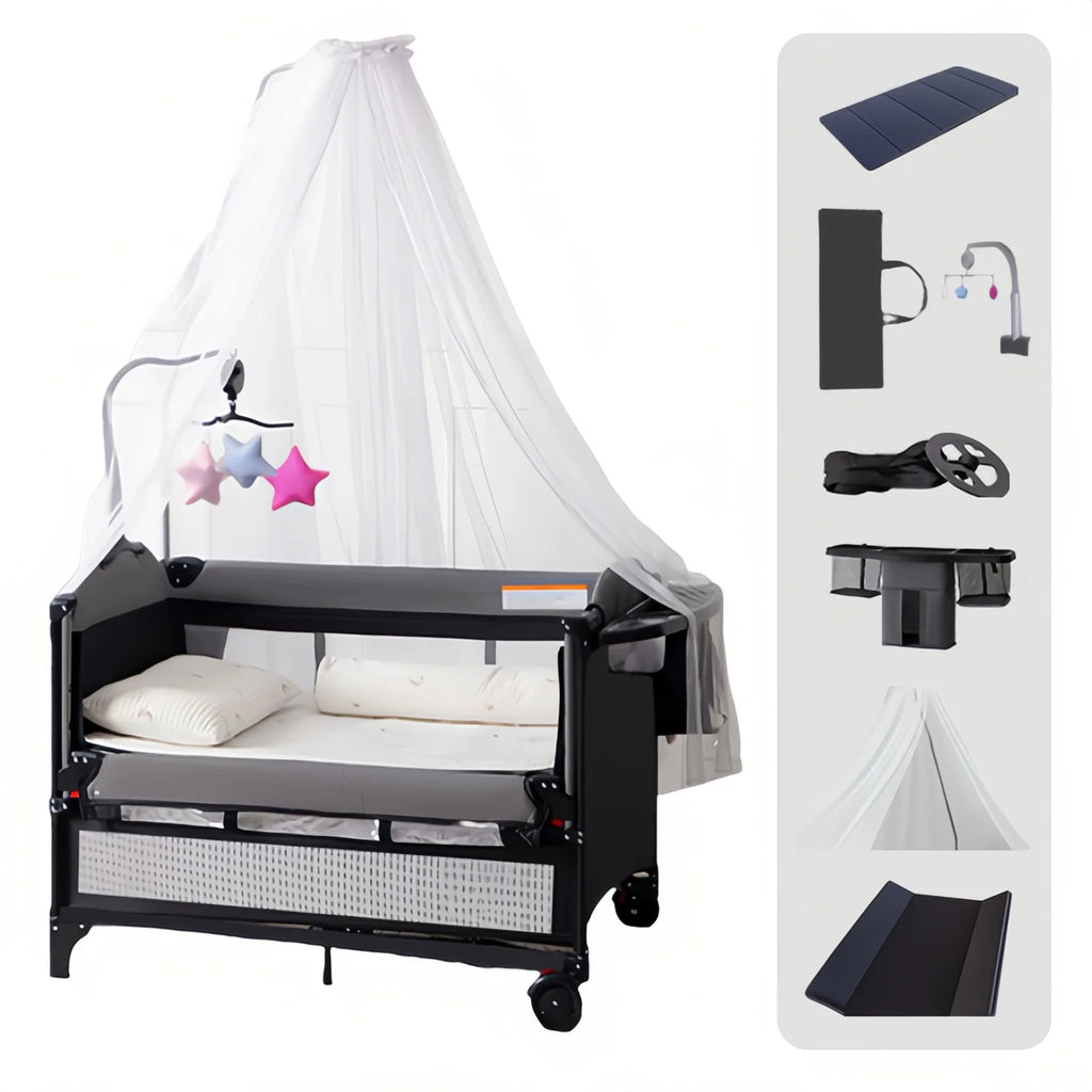 Summit 5-in-1 Multifunctional Baby Crib, Bedside Sleeper & Winter Nursery Station