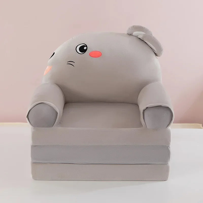 Three-layer folding children's small sofa cartoon kindergarten baby seat stool plush toy lazy sofa removable