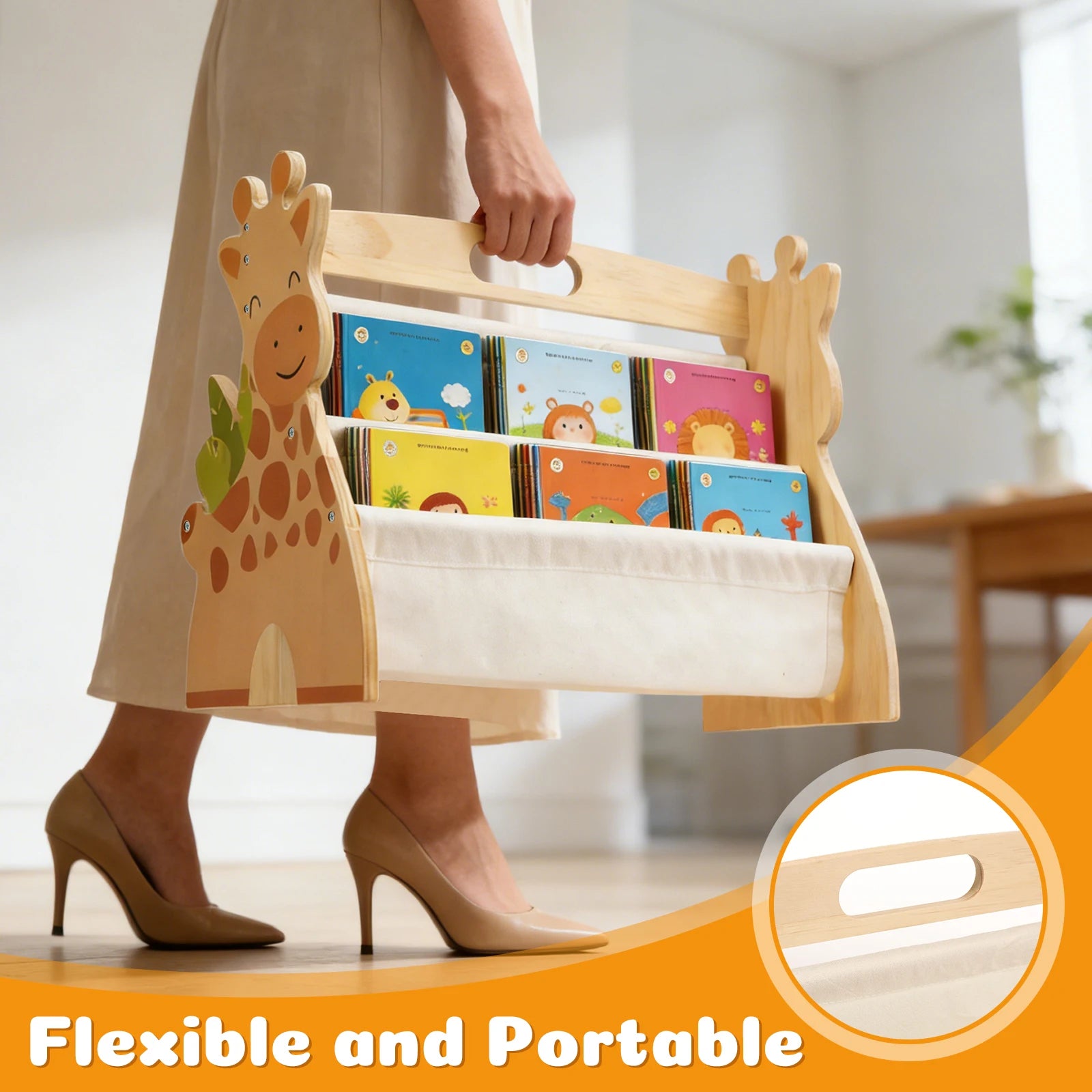 2 Tier Baby Bookshelf Double Sided Storage