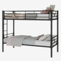 Twin Over Twin Metal Bunk Bed, Black Heavy Duty