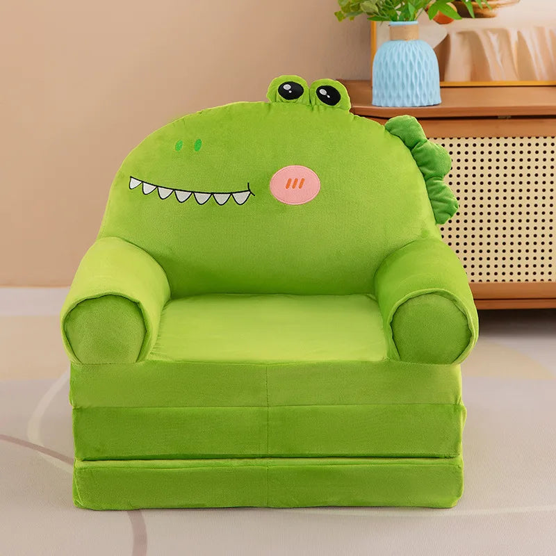 Three-layer folding children's small sofa cartoon kindergarten baby seat stool plush toy lazy sofa removable
