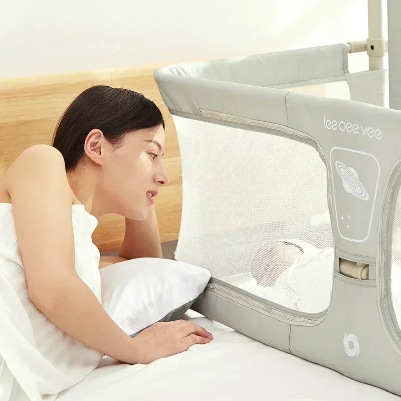 Foldable Baby Cot Dual-use Comfortable Toddler Infant Sleeping Bed