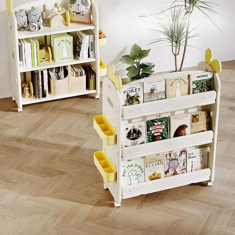 Kids' Wooden Bookcase & Toy Storage Shelf