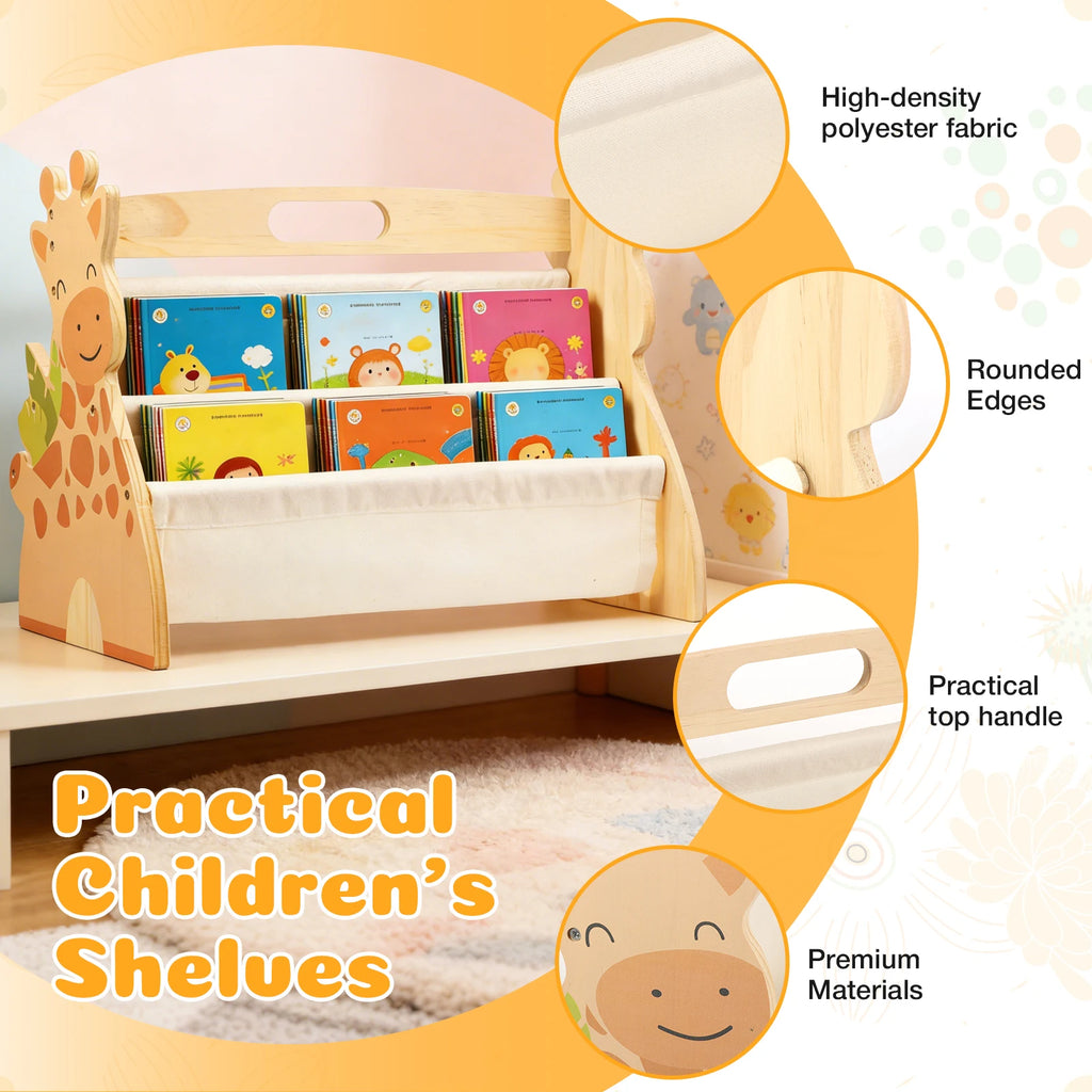 2 Tier Baby Bookshelf Double Sided Storage