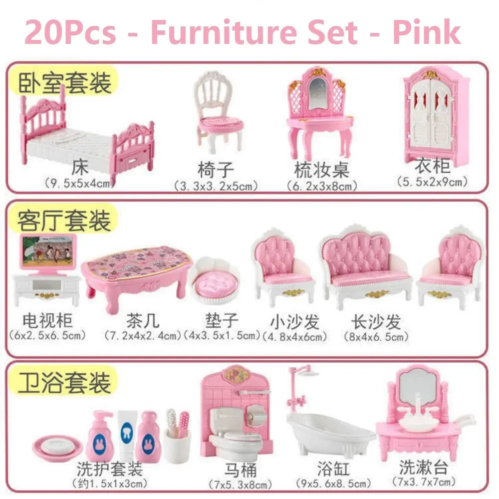 Hot Sale Cute Kawaii Pink Miniature Dollhouse