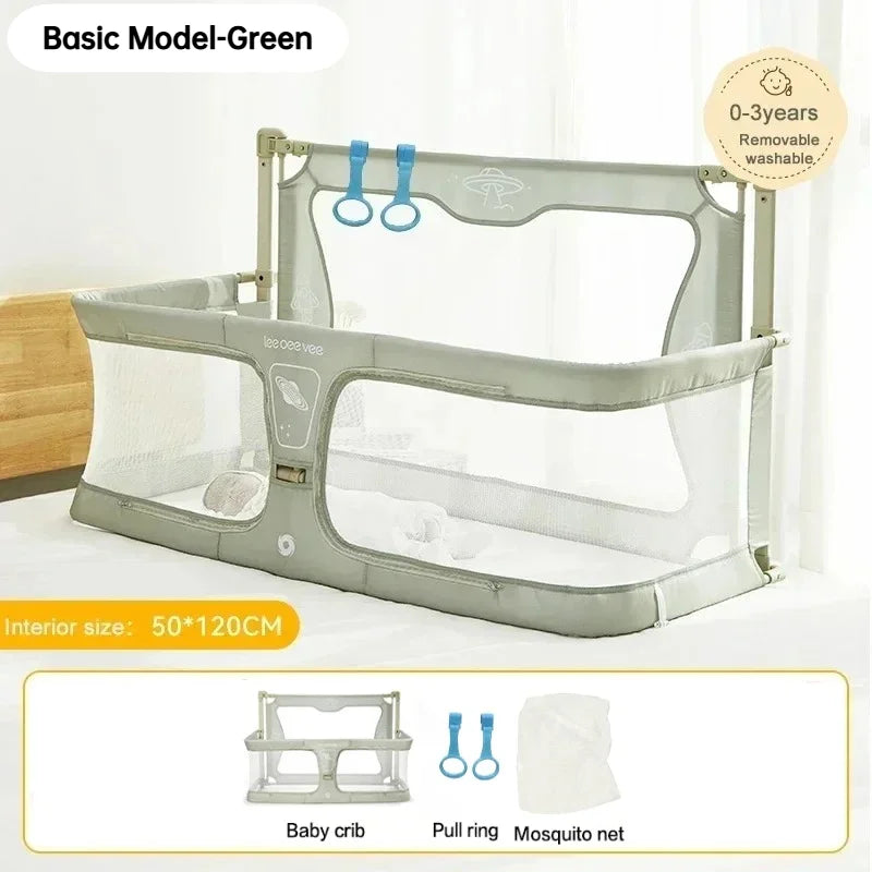 Foldable Baby Cot Dual-use Comfortable Toddler Infant Sleeping Bed