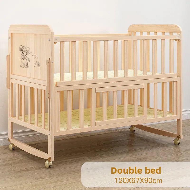Children Bed Solid Wood Baby Crib