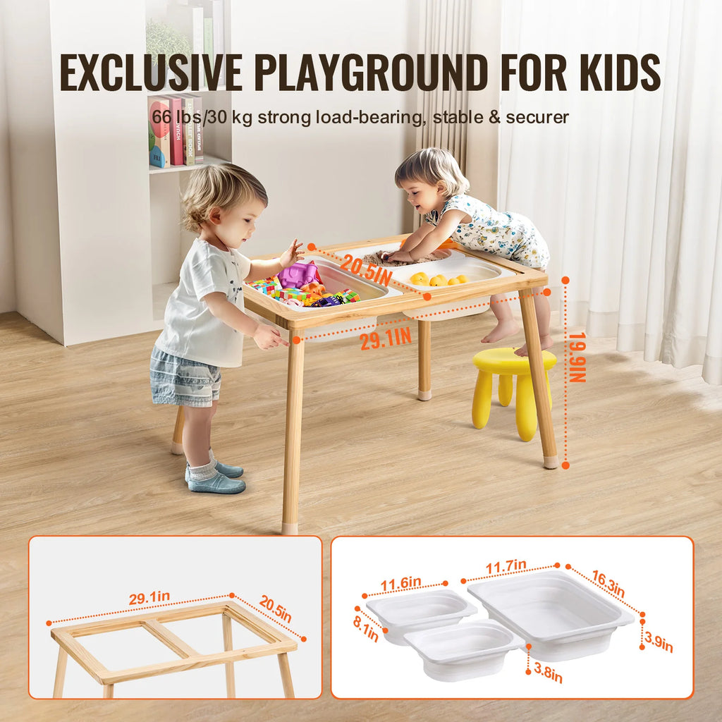 Summit Multi-Functional Wooden Kids' Sensory & Activity Table with Storage