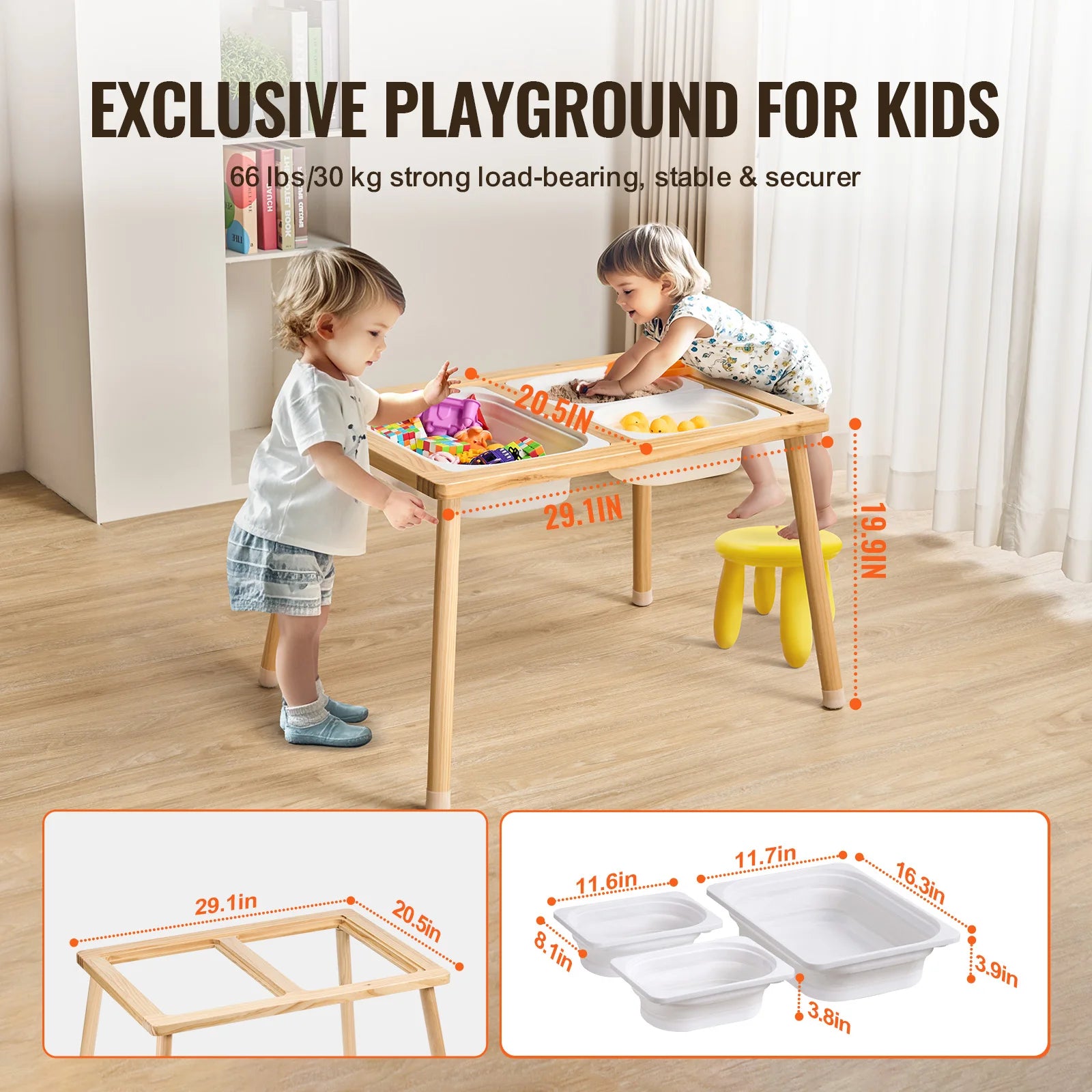 Summit Multi-Functional Wooden Kids' Sensory & Activity Table with Storage