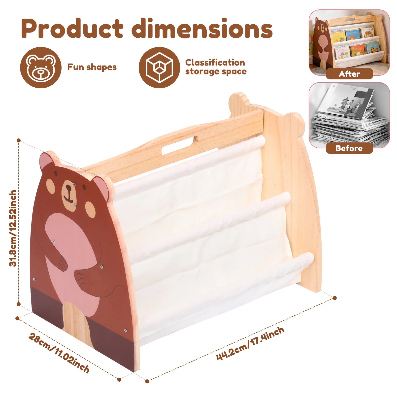 2 Tier Baby Bookshelf Double Sided Storage