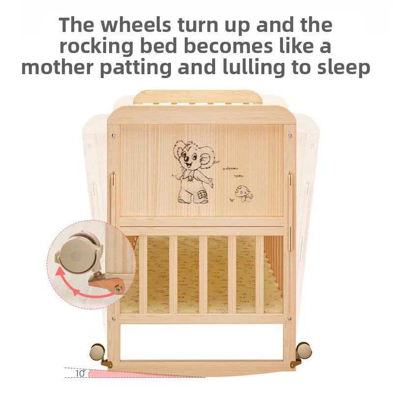 Children Bed Solid Wood Baby Crib