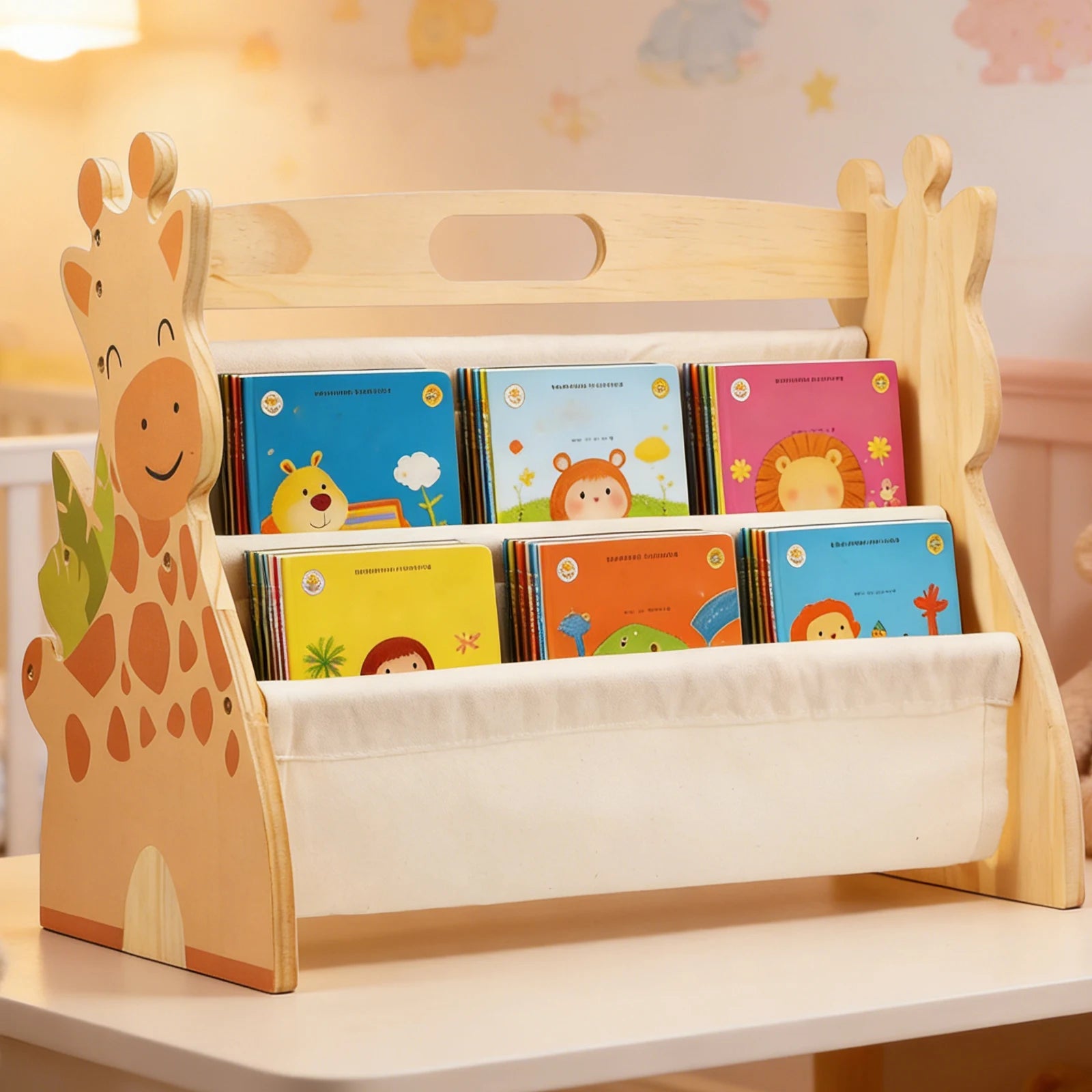 2 Tier Baby Bookshelf Double Sided Storage