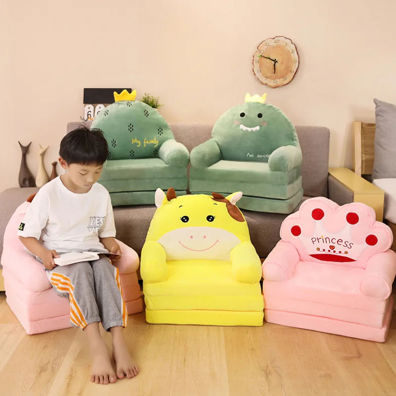 MOMO Children Sofa Cute Cartoon Lazy Folding Small Sofa Bed