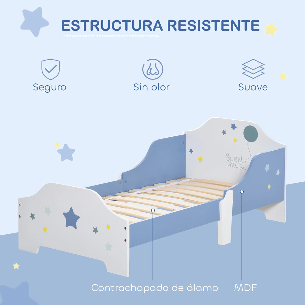 Celestial Wooden Junior Bed – Blue Star Edition
