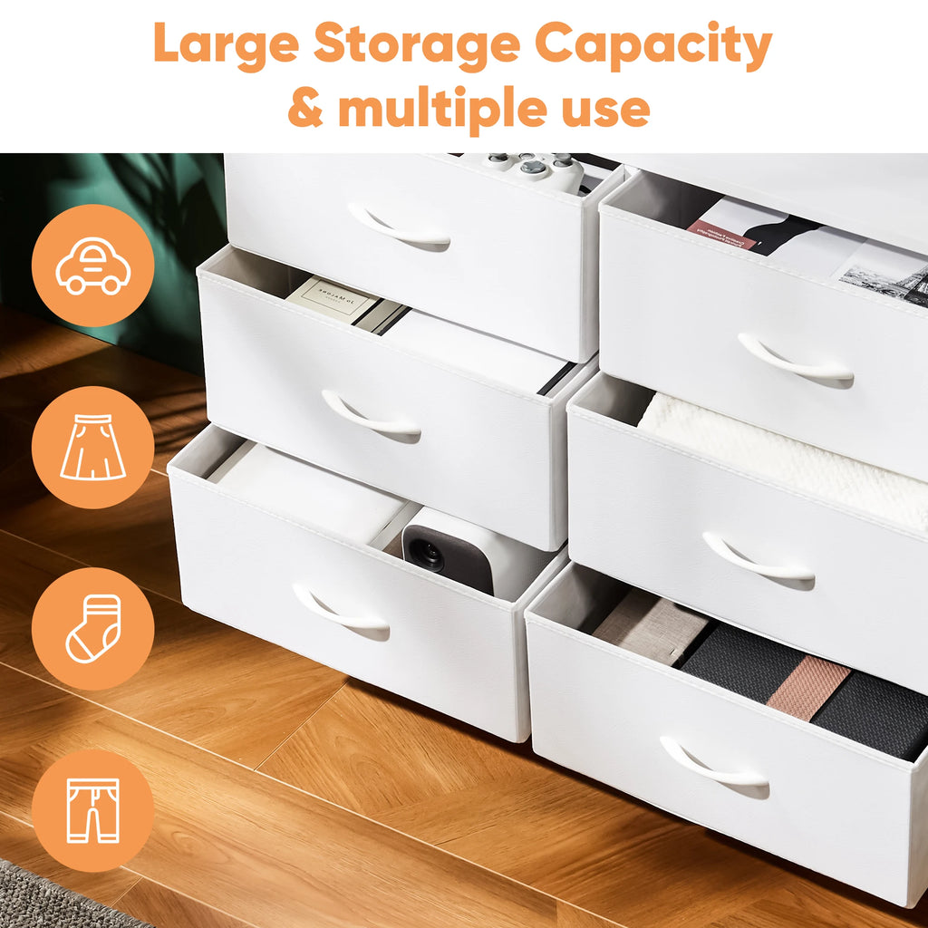 Summit 8-Drawer Fabric & Wood Top Nursery Storage Dresser