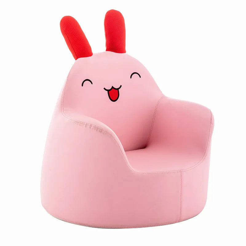 Kids' Cartoon Animal Character Plush Sofa Chair