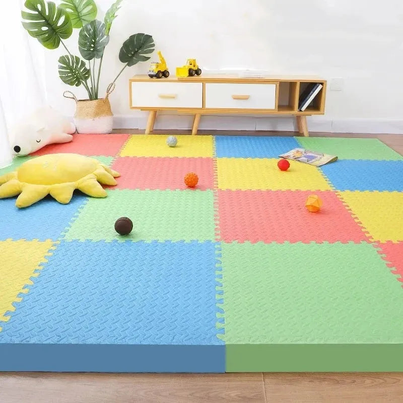 Baby & Kids Interlocking Foam Play Mat Set — 12 Pieces, 1.2cm Thick