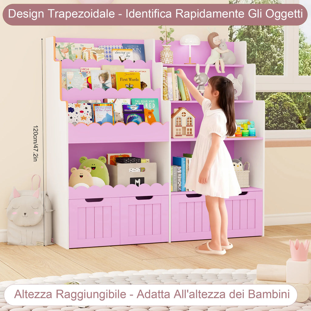 Getone Kids Bookshelf Kids Toy Storage