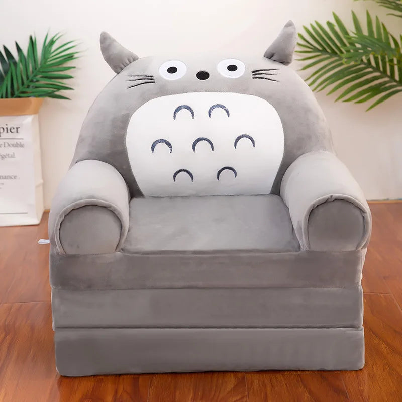 Three-layer folding children's small sofa cartoon kindergarten baby seat stool plush toy lazy sofa removable