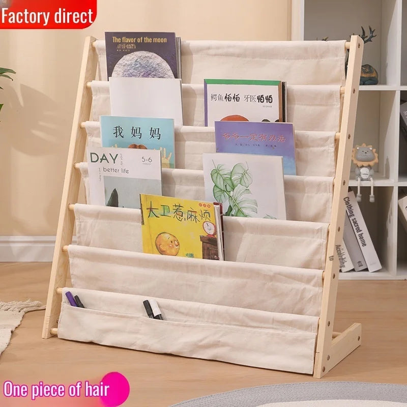 Household Solid Wood Floor To Ceiling Bookshelf