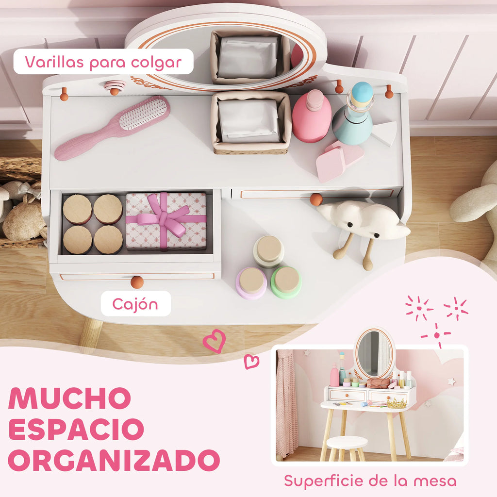 Aiyaplay Girl's Makeup Dressing Table