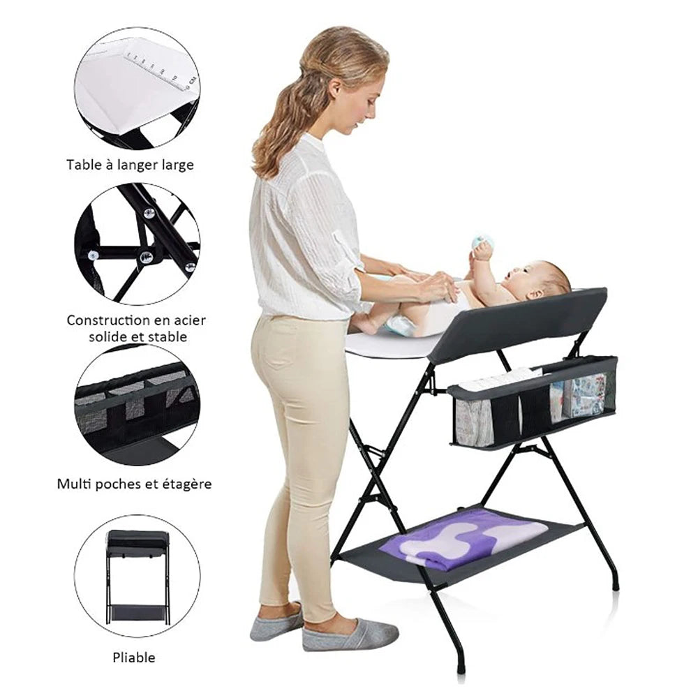 Changing Table with Storage Basket & Shelves