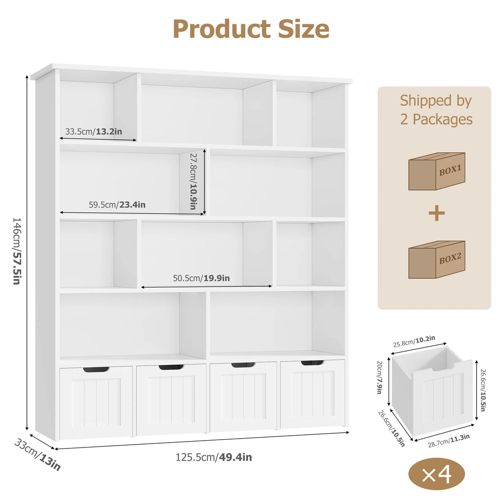 Getone Kids Toy Storage Unit Childrens Bookcase