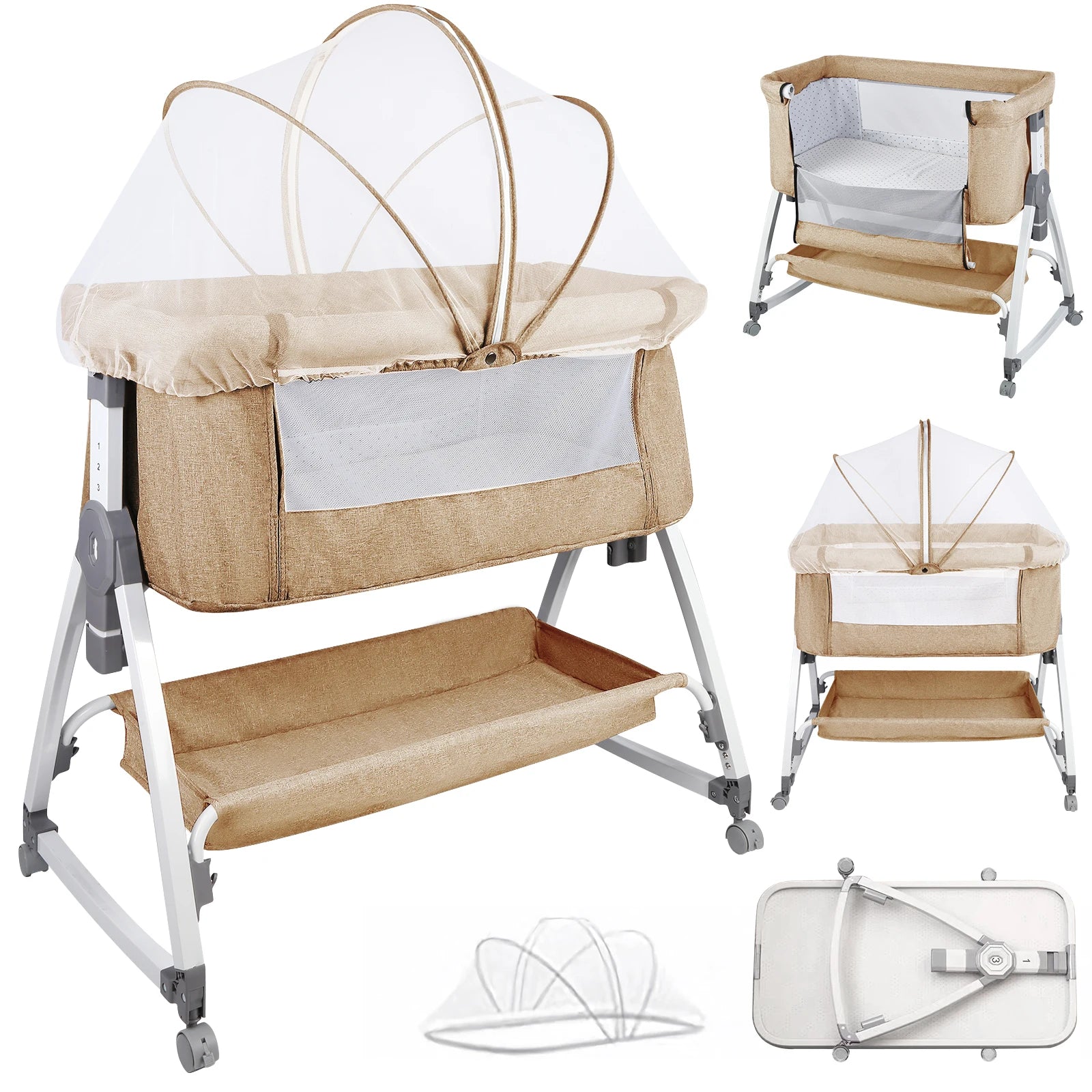 6-in-1 Co-Sleeper &amp; Adjustable Travel Bassinet