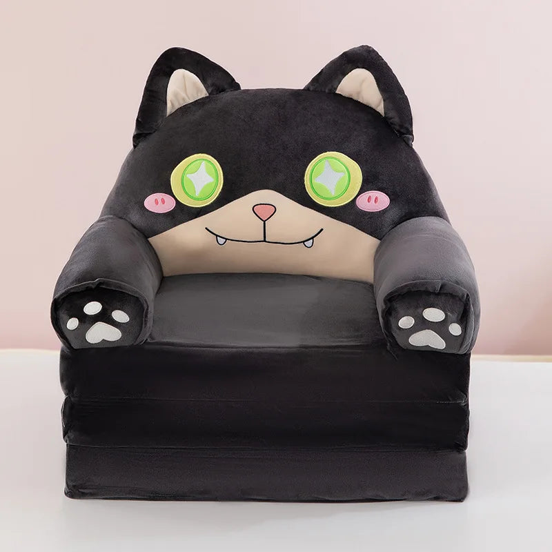 Three-layer folding children's small sofa cartoon kindergarten baby seat stool plush toy lazy sofa removable