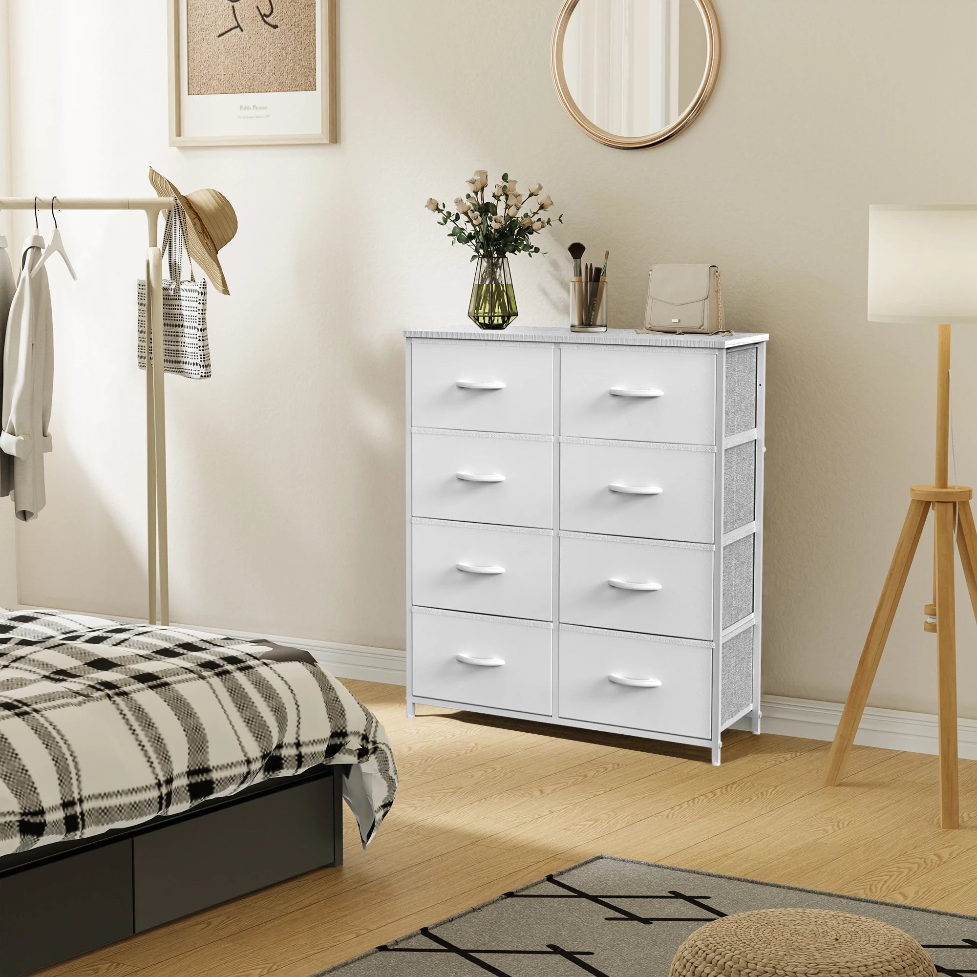 Summit 8-Drawer Fabric & Wood Top Nursery Storage Dresser